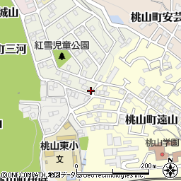 京都府京都市伏見区桃山紅雪町174周辺の地図