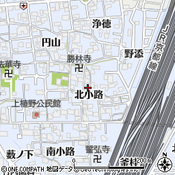 京都府向日市上植野町北小路周辺の地図