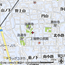 京都府向日市上植野町西小路周辺の地図