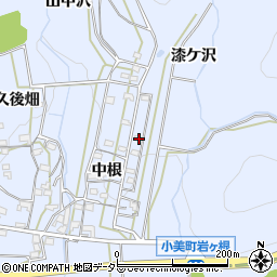 愛知県岡崎市小美町中根232周辺の地図