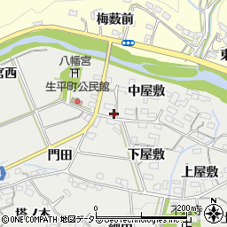 愛知県岡崎市生平町中屋敷26周辺の地図