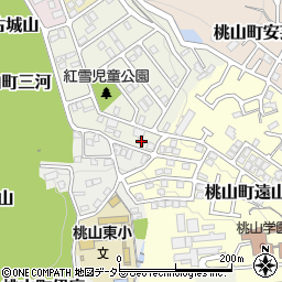 京都府京都市伏見区桃山紅雪町175周辺の地図