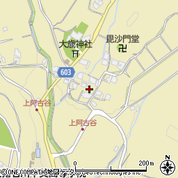 兵庫県川辺郡猪名川町上阿古谷垣内周辺の地図