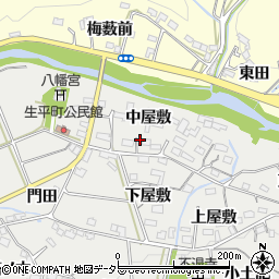愛知県岡崎市生平町中屋敷59周辺の地図