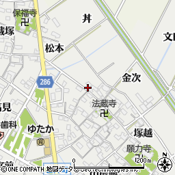 愛知県安城市古井町西川4周辺の地図