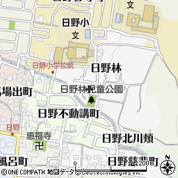 京都市　公設民営児童館春日野児童館周辺の地図