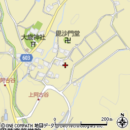 兵庫県川辺郡猪名川町上阿古谷上垣内周辺の地図
