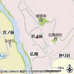 愛知県新城市横川宮ノ前周辺の地図
