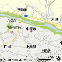 愛知県岡崎市生平町中屋敷35周辺の地図