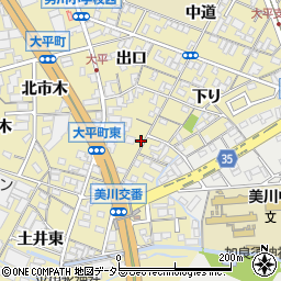 愛知県岡崎市大平町上下り周辺の地図