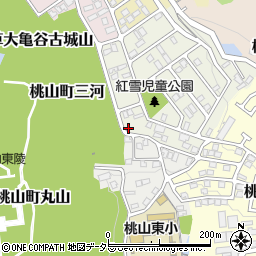 京都府京都市伏見区桃山紅雪町184周辺の地図