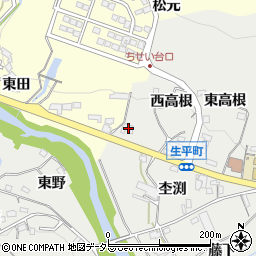 愛知県岡崎市生平町西高根27周辺の地図