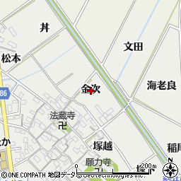 愛知県安城市古井町金次周辺の地図