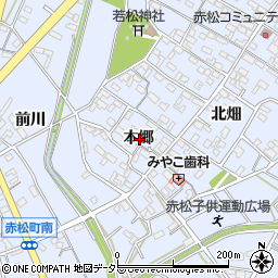 愛知県安城市赤松町本郷周辺の地図