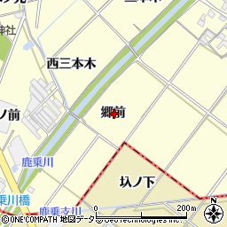 愛知県岡崎市島坂町郷前周辺の地図