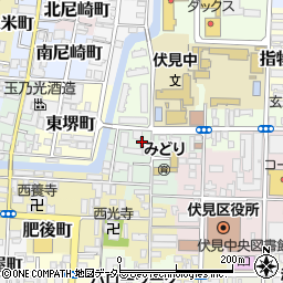 京都府京都市伏見区御駕籠町周辺の地図