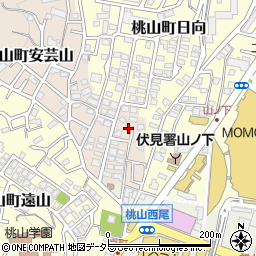 京都府京都市伏見区桃山町安芸山15-8周辺の地図