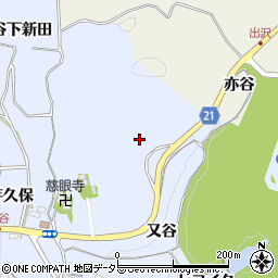 愛知県新城市浅谷又谷周辺の地図