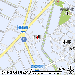 愛知県安城市赤松町前川周辺の地図