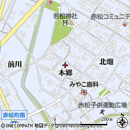 愛知県安城市赤松町本郷76周辺の地図