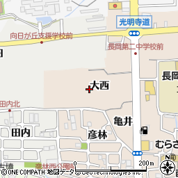 京都府長岡京市今里（大西）周辺の地図