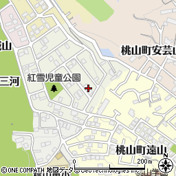 京都府京都市伏見区桃山紅雪町122周辺の地図