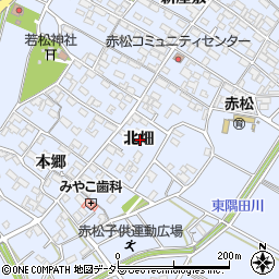 愛知県安城市赤松町北畑周辺の地図
