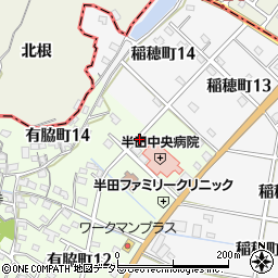 愛知県半田市有脇町13丁目周辺の地図