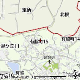 愛知県半田市有脇町15丁目周辺の地図