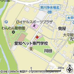 愛知県岡崎市大平町川田周辺の地図