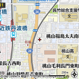 京都府京都市伏見区桃山福島太夫西町21周辺の地図