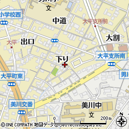愛知県岡崎市大平町下り周辺の地図