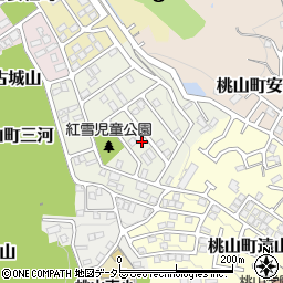 京都府京都市伏見区桃山紅雪町134周辺の地図