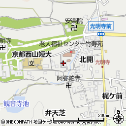 京都府長岡京市粟生西条周辺の地図