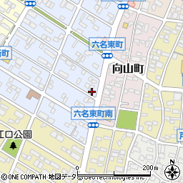 愛知県岡崎市六名東町4-6周辺の地図