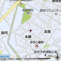 愛知県安城市赤松町本郷77周辺の地図