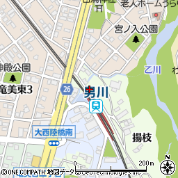 男川駅周辺の地図
