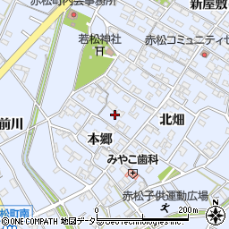 愛知県安城市赤松町本郷78周辺の地図