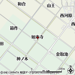 愛知県岡崎市下佐々木町如来寺周辺の地図