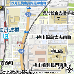 京都府京都市伏見区桃山福島太夫西町23周辺の地図