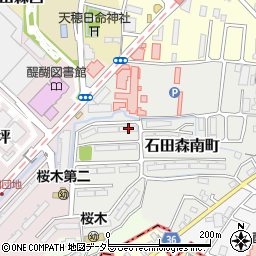 ＵＲ都市機構醍醐石田団地２７棟周辺の地図