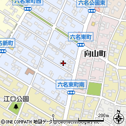 愛知県岡崎市六名東町4-22周辺の地図