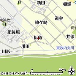 愛知県岡崎市渡町折角周辺の地図