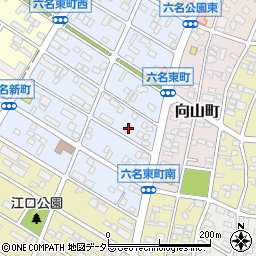 愛知県岡崎市六名東町4-9周辺の地図