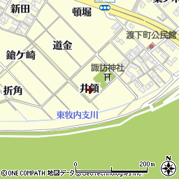 愛知県岡崎市渡町井領周辺の地図