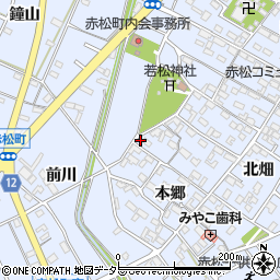 愛知県安城市赤松町本郷86周辺の地図