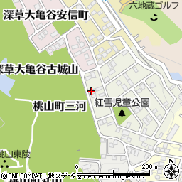京都府京都市伏見区桃山紅雪町17周辺の地図
