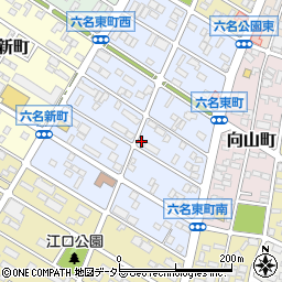 愛知県岡崎市六名東町4-14周辺の地図