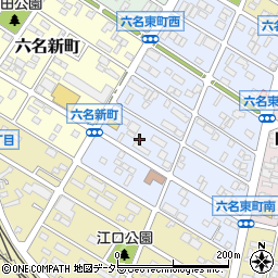 愛知県岡崎市六名東町8周辺の地図