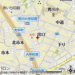 愛知県岡崎市大平町出口16周辺の地図